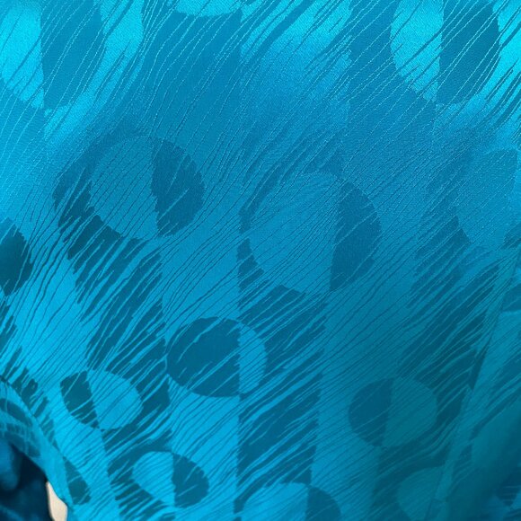 MAGGY LONDON TEAL WRAP DRESS, SIZE 12, 100% SILK - Picture 3 of 7